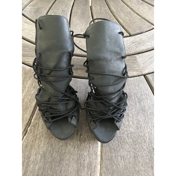 LD Tuttle x Creatures of Comfort lace up open Toe Sandals heels 38.5 - Picture 10 of 12